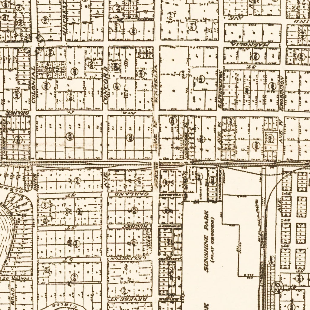 Vintage Map of Orlando, Florida 1923