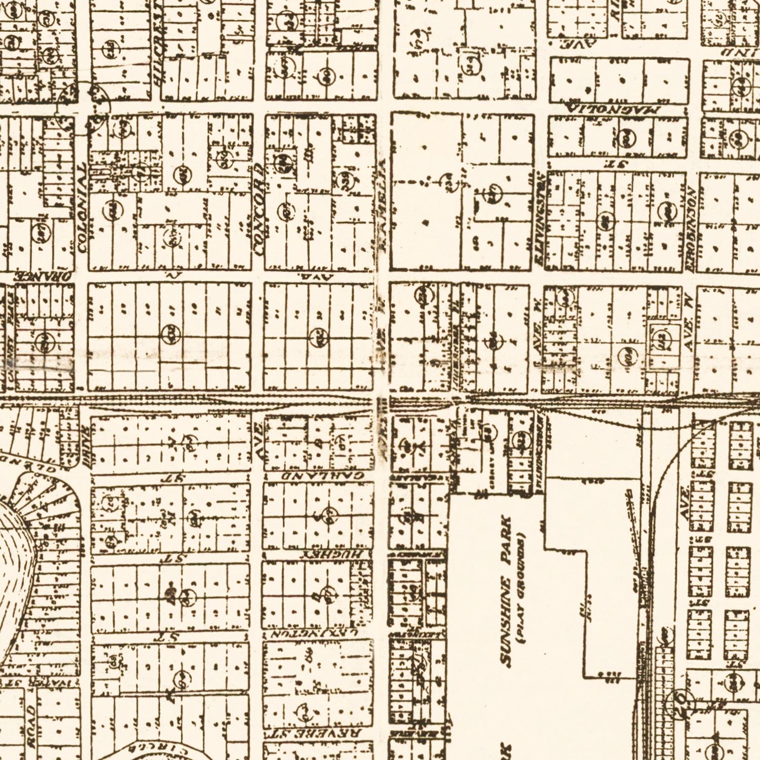 Vintage Map of Orlando, Florida 1923