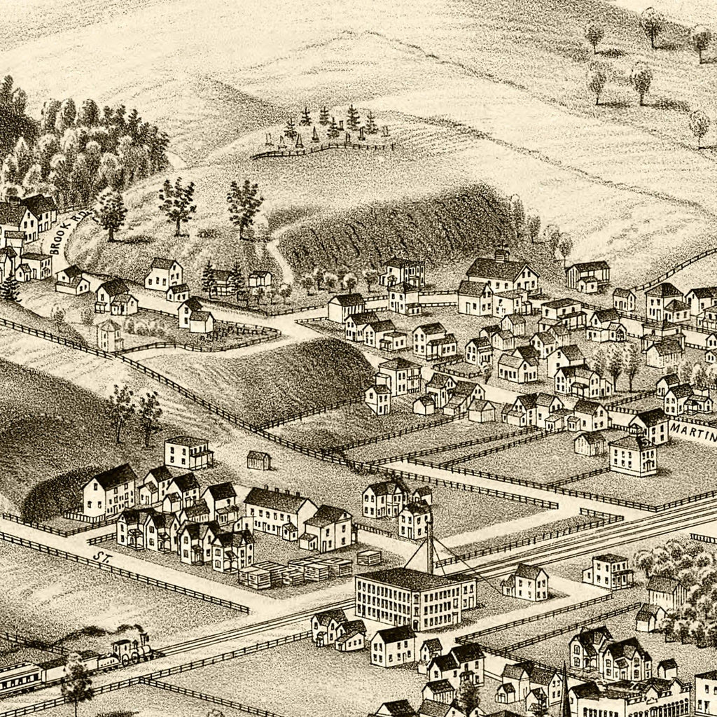 Vintage Map of Undadilla, New York 1887