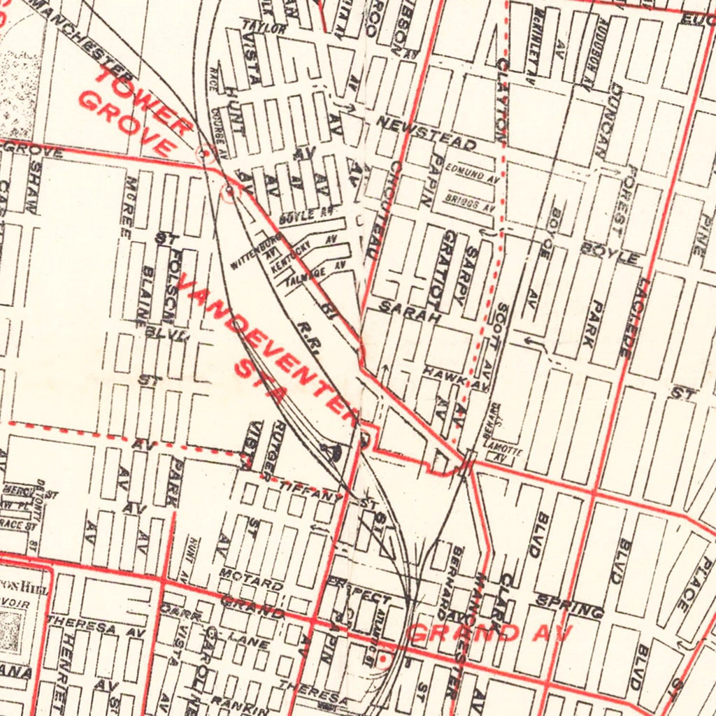 Vintage Map of St. Louis, Missouri 1894