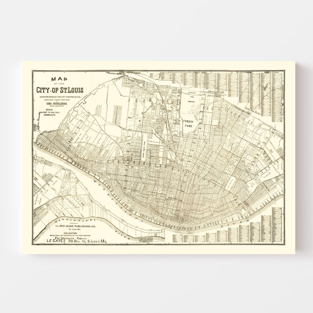 Vintage Map of St. Louis, Missouri 1901