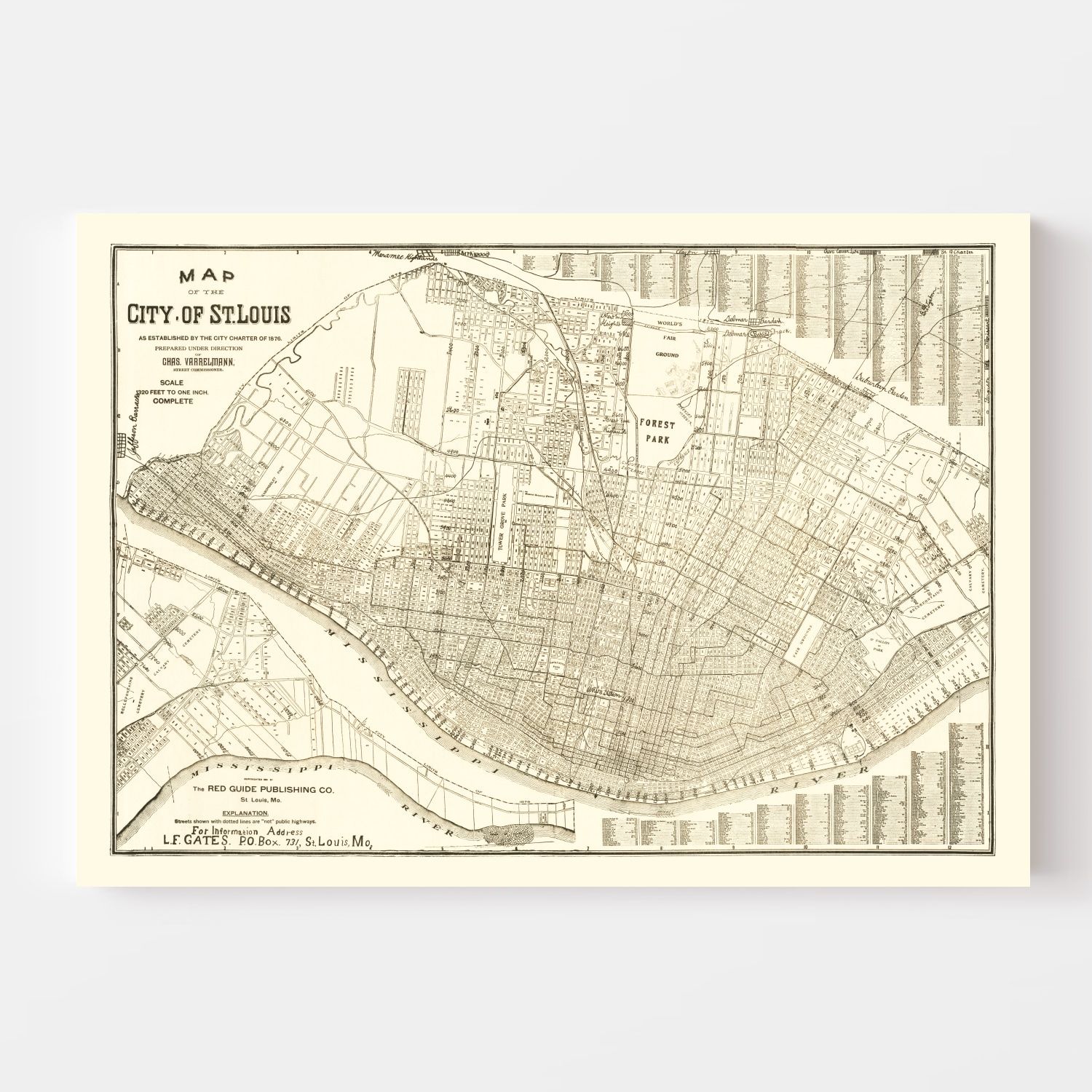 Vintage Map of St. Louis, Missouri 1901