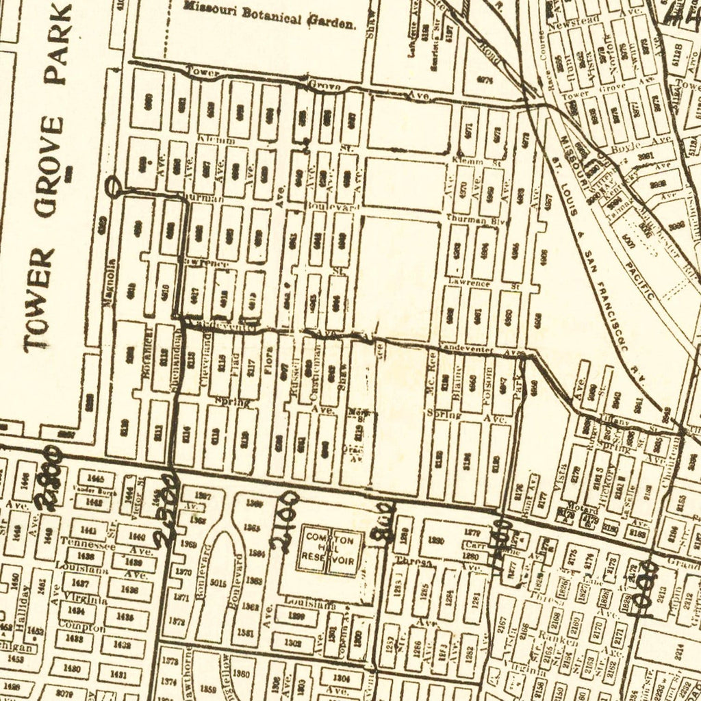 Vintage Map of St. Louis, Missouri 1901