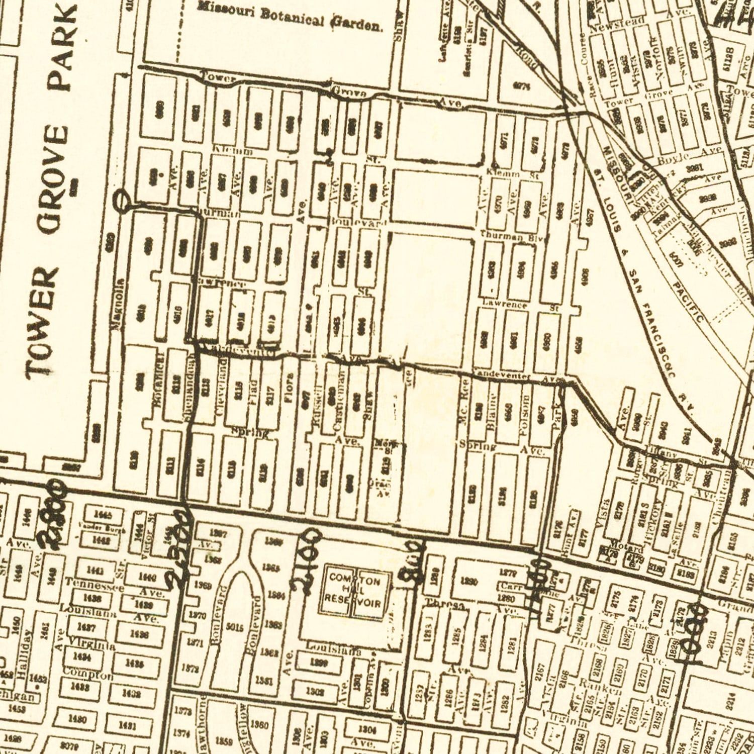 Vintage Map of St. Louis, Missouri 1901