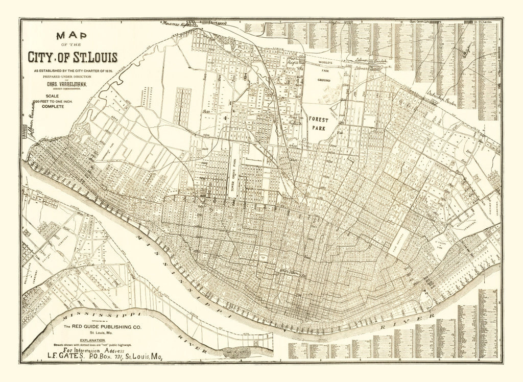 Vintage Map of St. Louis, Missouri 1901