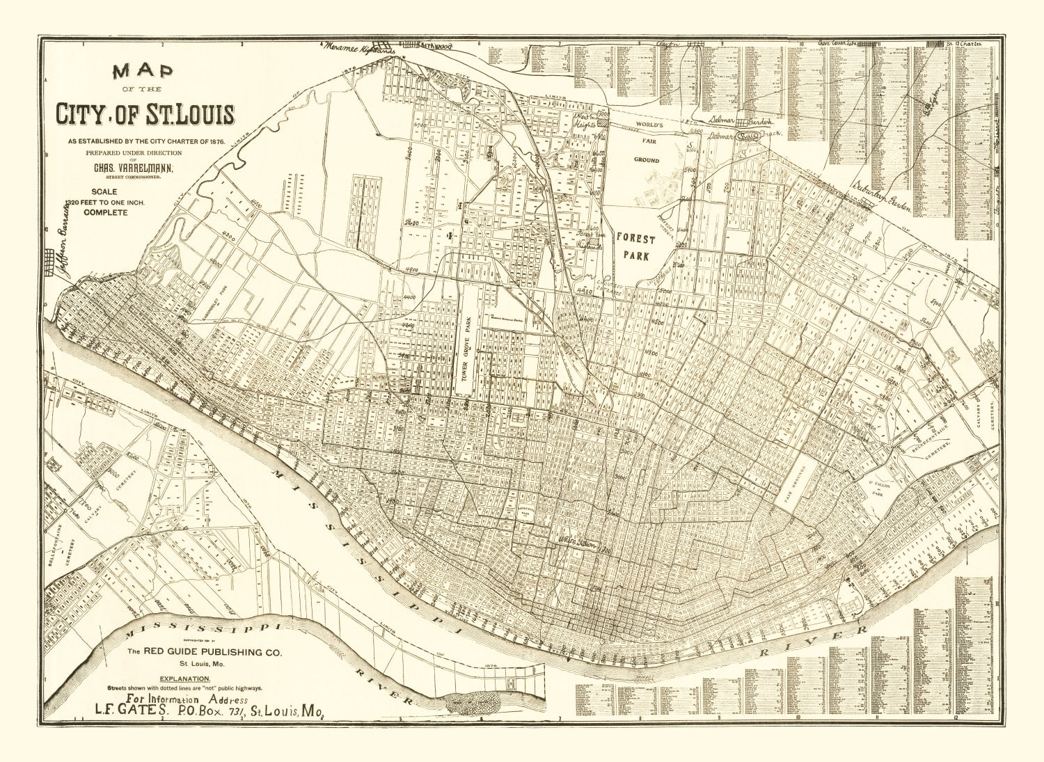 Vintage Map of St. Louis, Missouri 1901