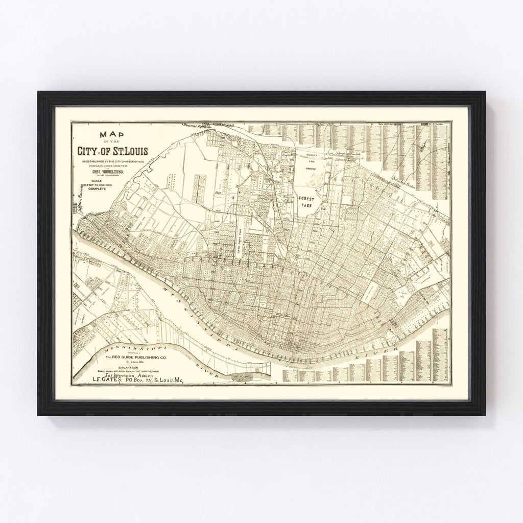 Vintage Map of St. Louis, Missouri 1901
