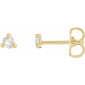 14K Yellow Gold .04 CTW Rose-Cut Natural Diamond Stud Earrings