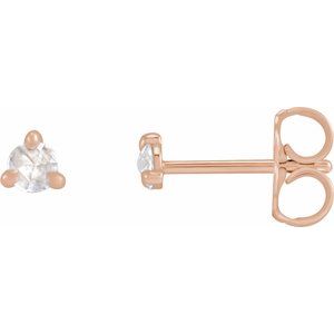 14K Rose Gold .04 CTW Rose-Cut Natural Diamond Stud Earrings