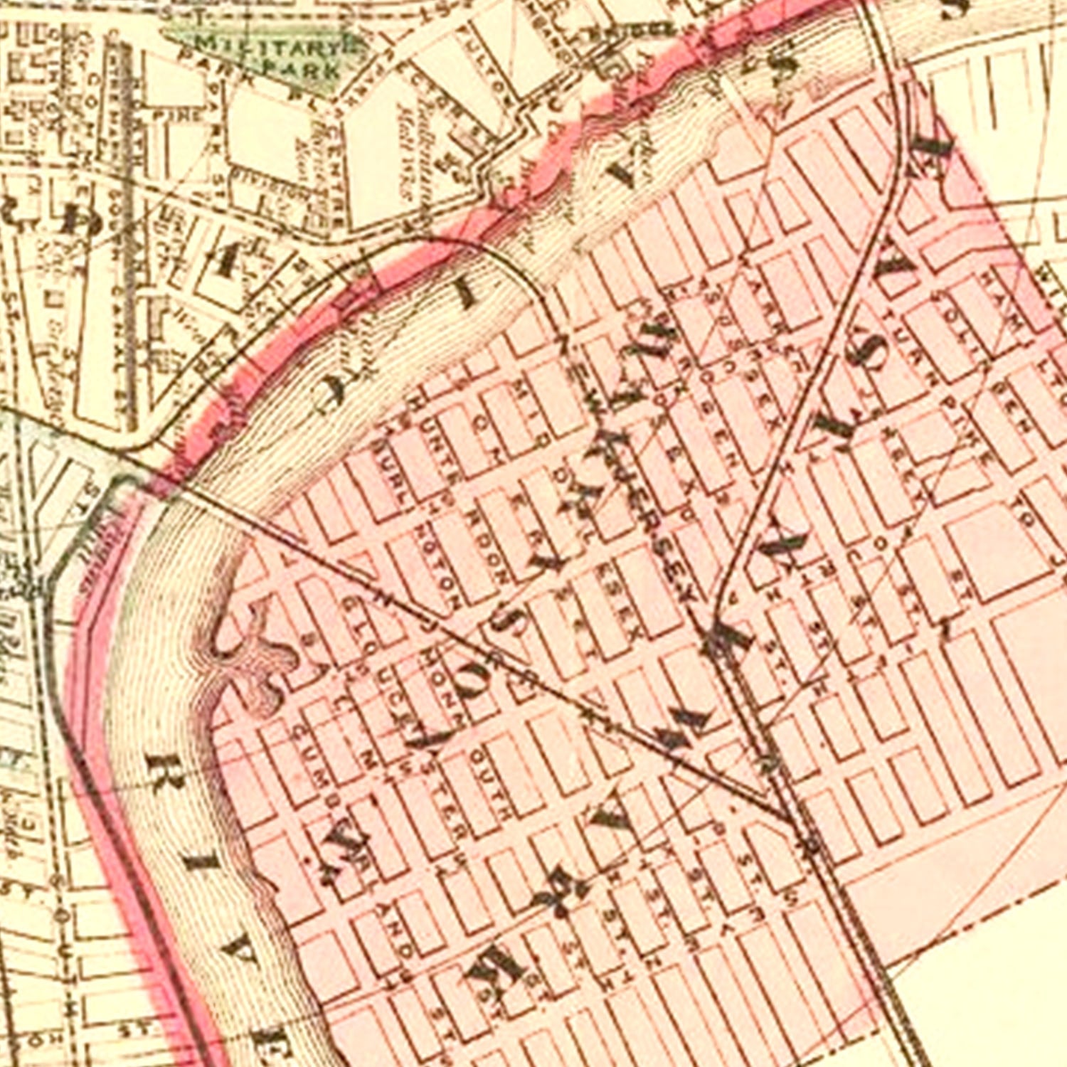 Vintage Map of Newark, New Jersey 1872