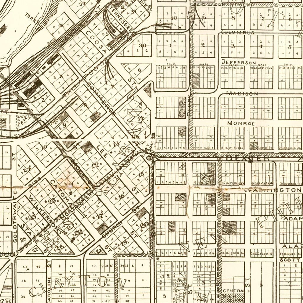 Vintage Map of Montgomery, Alabama 1899