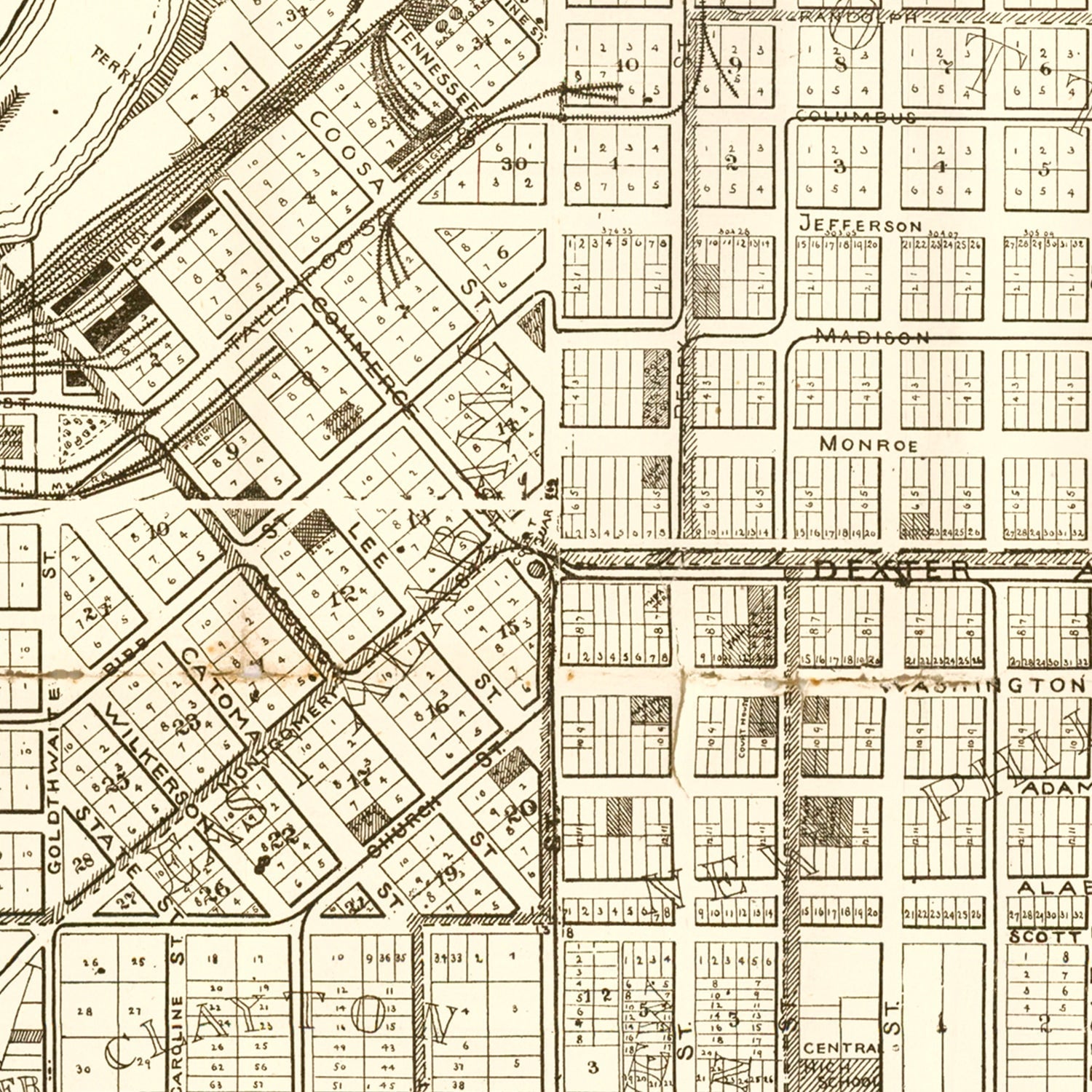 Vintage Map of Montgomery, Alabama 1899