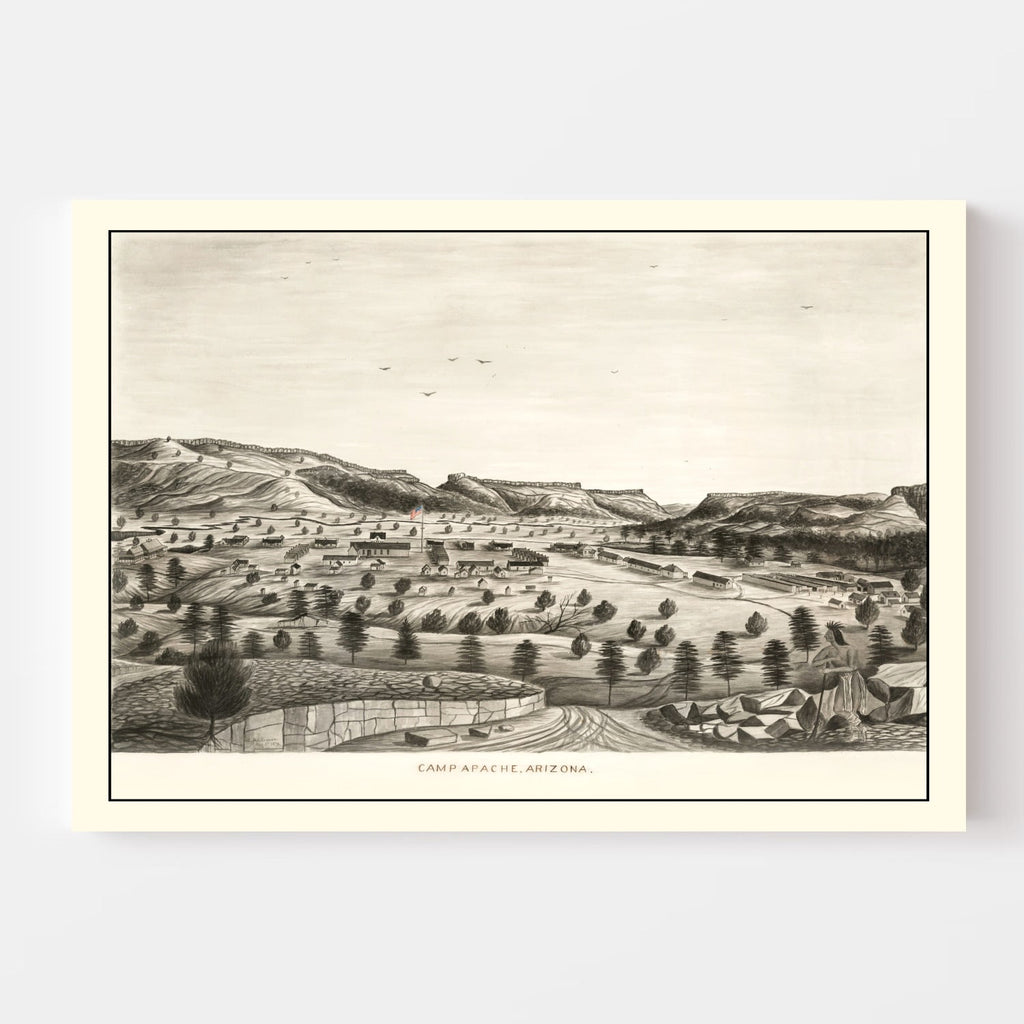 Vintage Map of Camp Apache, Arizona 1876
