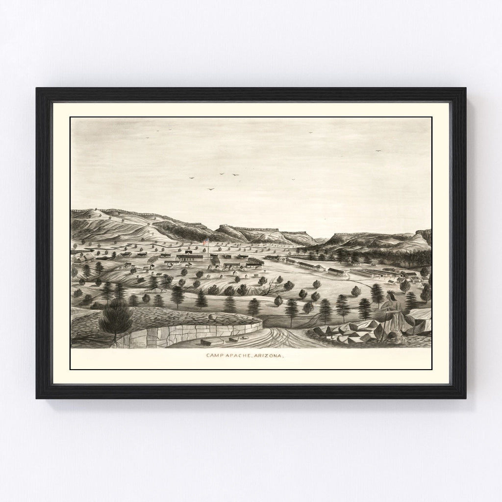 Vintage Map of Camp Apache, Arizona 1876