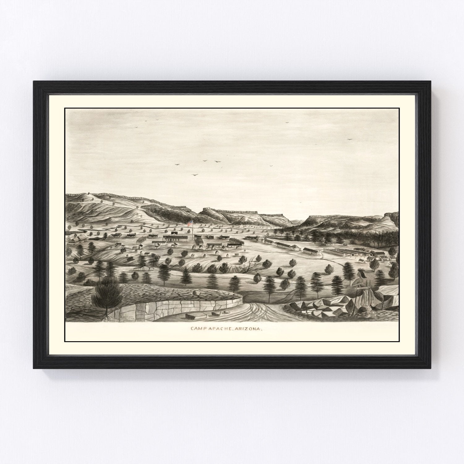 Vintage Map of Camp Apache, Arizona 1876