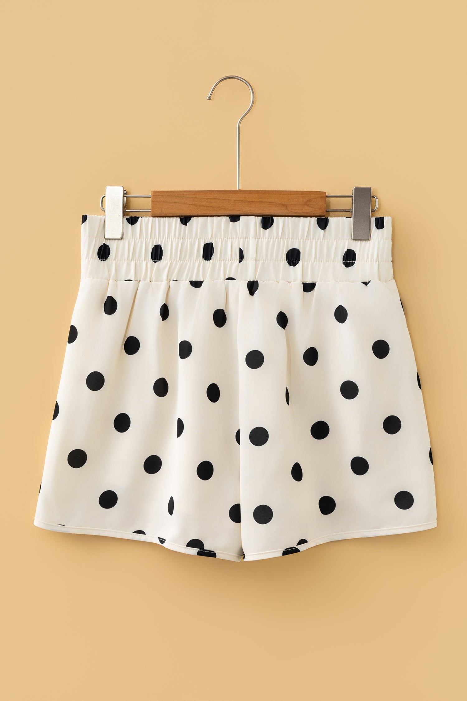 Polka Dot High Waist Shirred Shorts