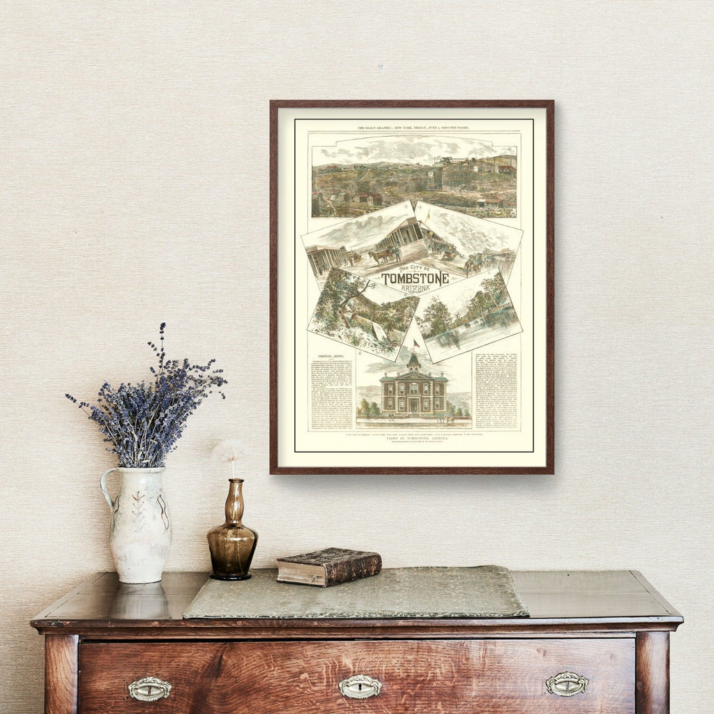 Vintage Map of Tombstone, Arizona 1883