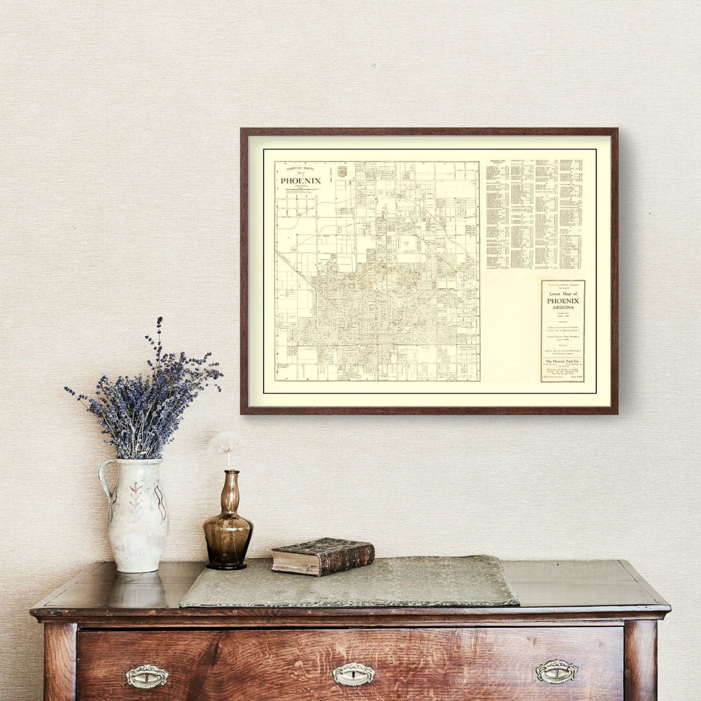 Vintage Map of Phoenix, Arizona 1935