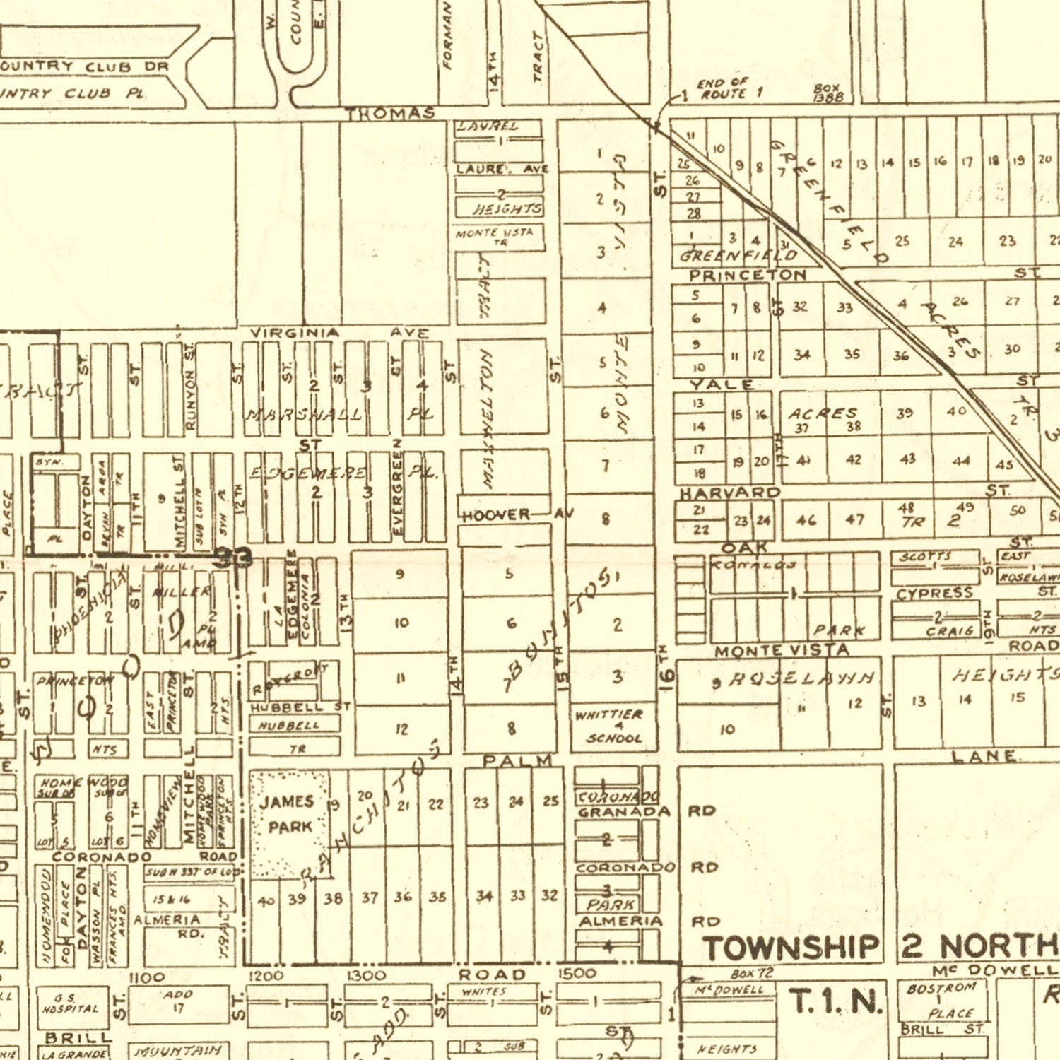 Vintage Map of Phoenix, Arizona 1935