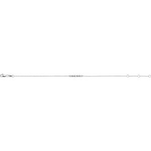14K White Gold 1/10 CTW Natural Diamond Beaded Bar 6 1/2-7 1/2" Bracelet – image 2