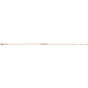 14K Rose Gold 2 mm Round Beaded Bar 6 1/2-7 1/2" Bracelet Mounting – image 2