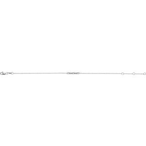 14K White Gold  2 mm Round Beaded Bar 6 1/2-7 1/2" Bracelet Mounting – image 2