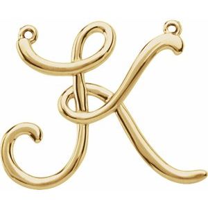 Script Initial Necklace or Center