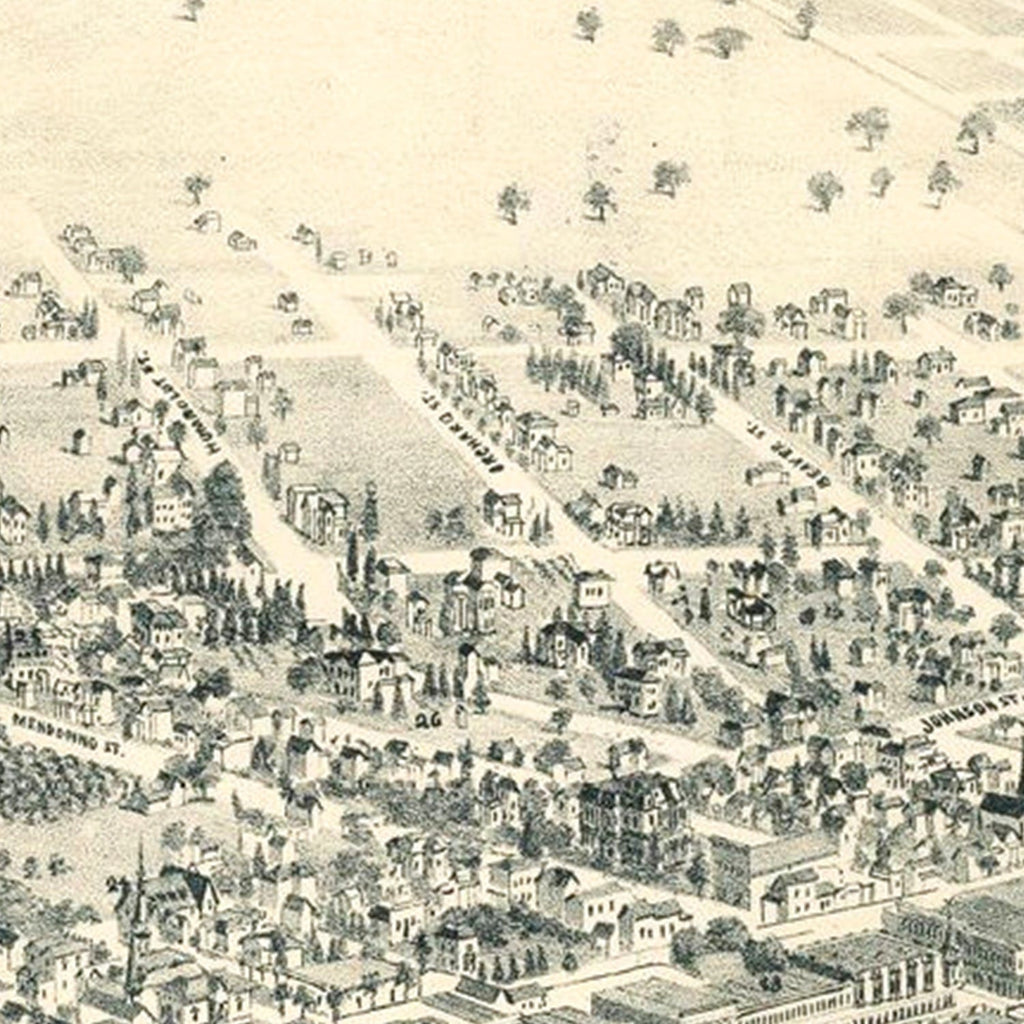 Vintage Map of Santa Rosa, California 1885