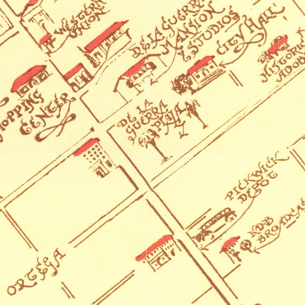 Vintage Map of Santa Barbara, California 1930