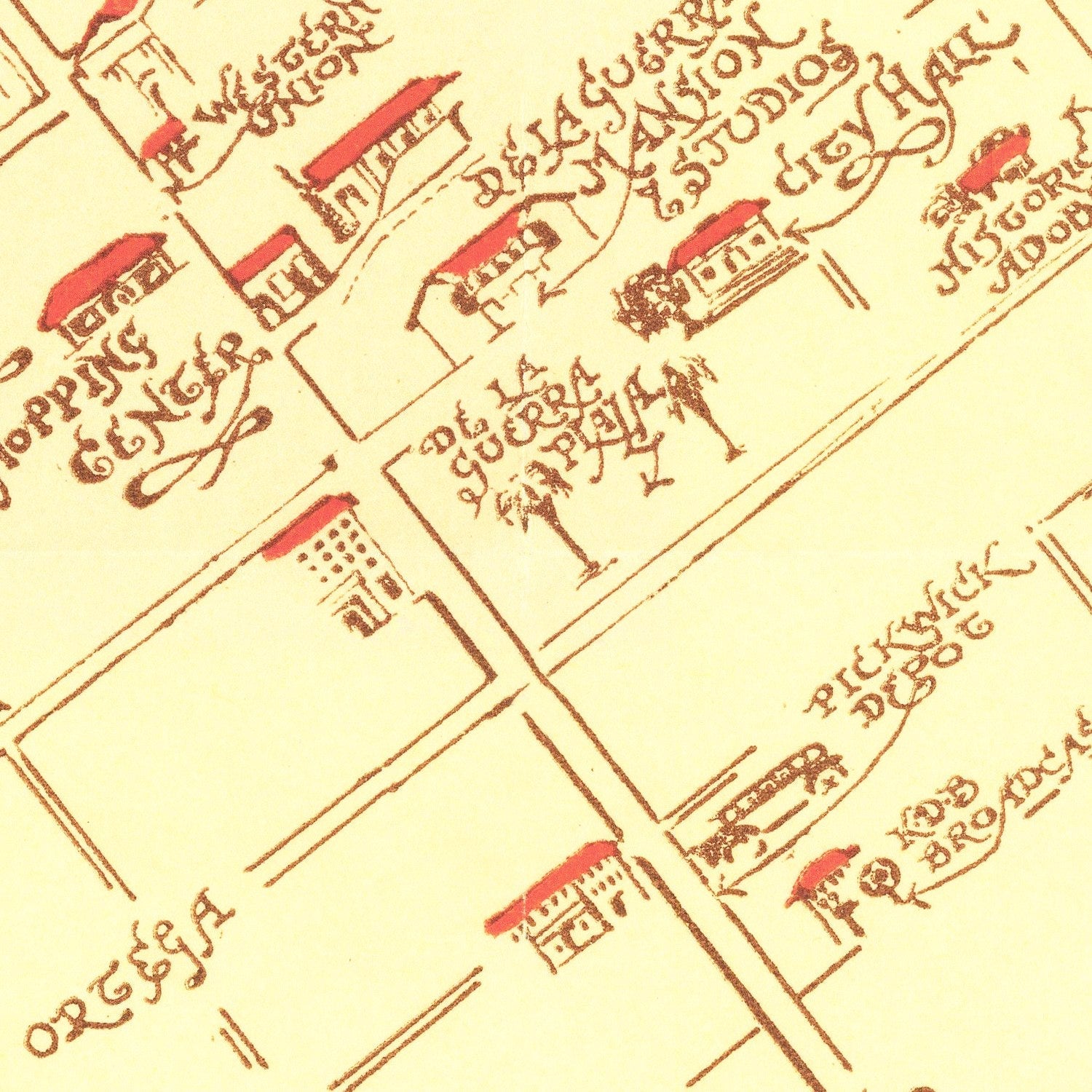 Vintage Map of Santa Barbara, California 1930