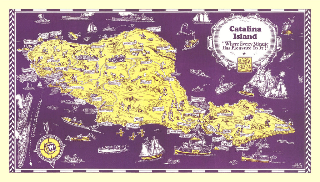 Vintage Catalina Island Map 1931