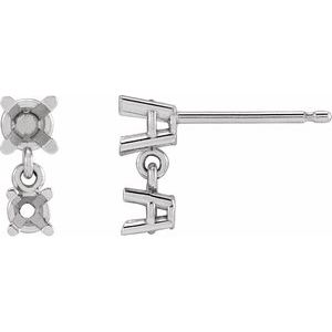 Platinum Two-Stone Earring Mounting