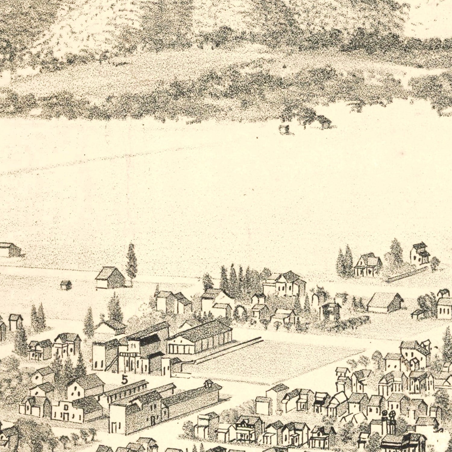 Vintage Map of Gilroy, California 1885