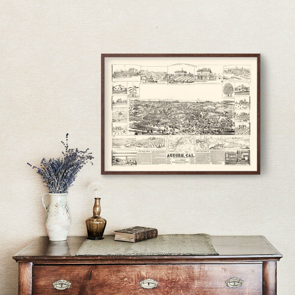 Vintage Map of Auburn, California 1887