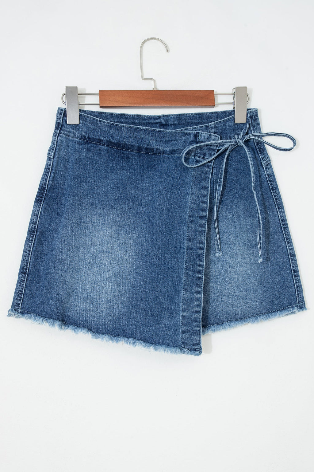 Denim Wrapped Tie Waist Skort
