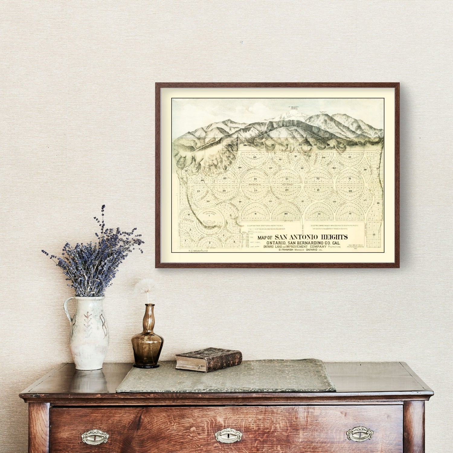 Vintage Map of San Antonio Heights, California 1887