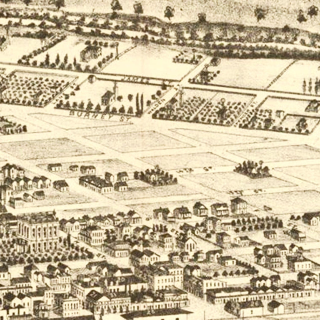 Vintage Map of Modesto, California 1888