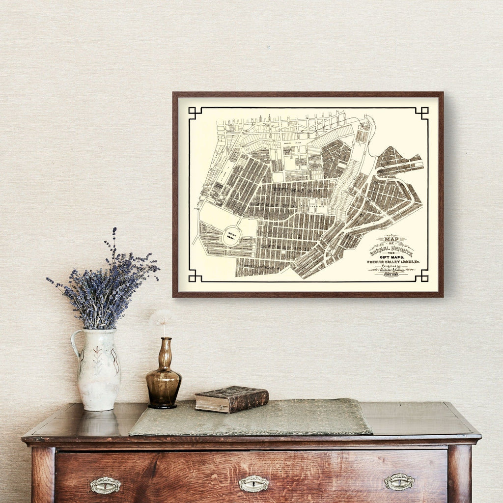 Vintage Map of Bernal Heights, California 1889