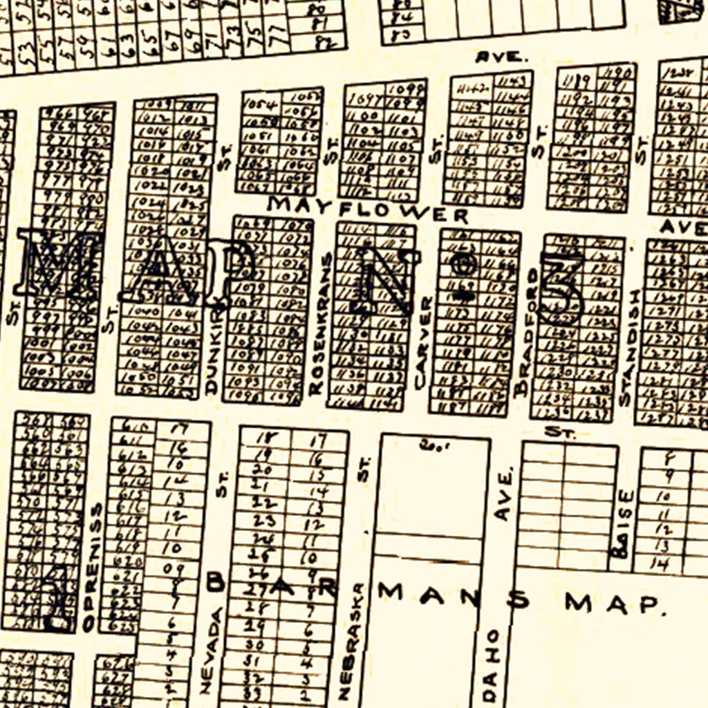 Vintage Map of Bernal Heights, California 1889