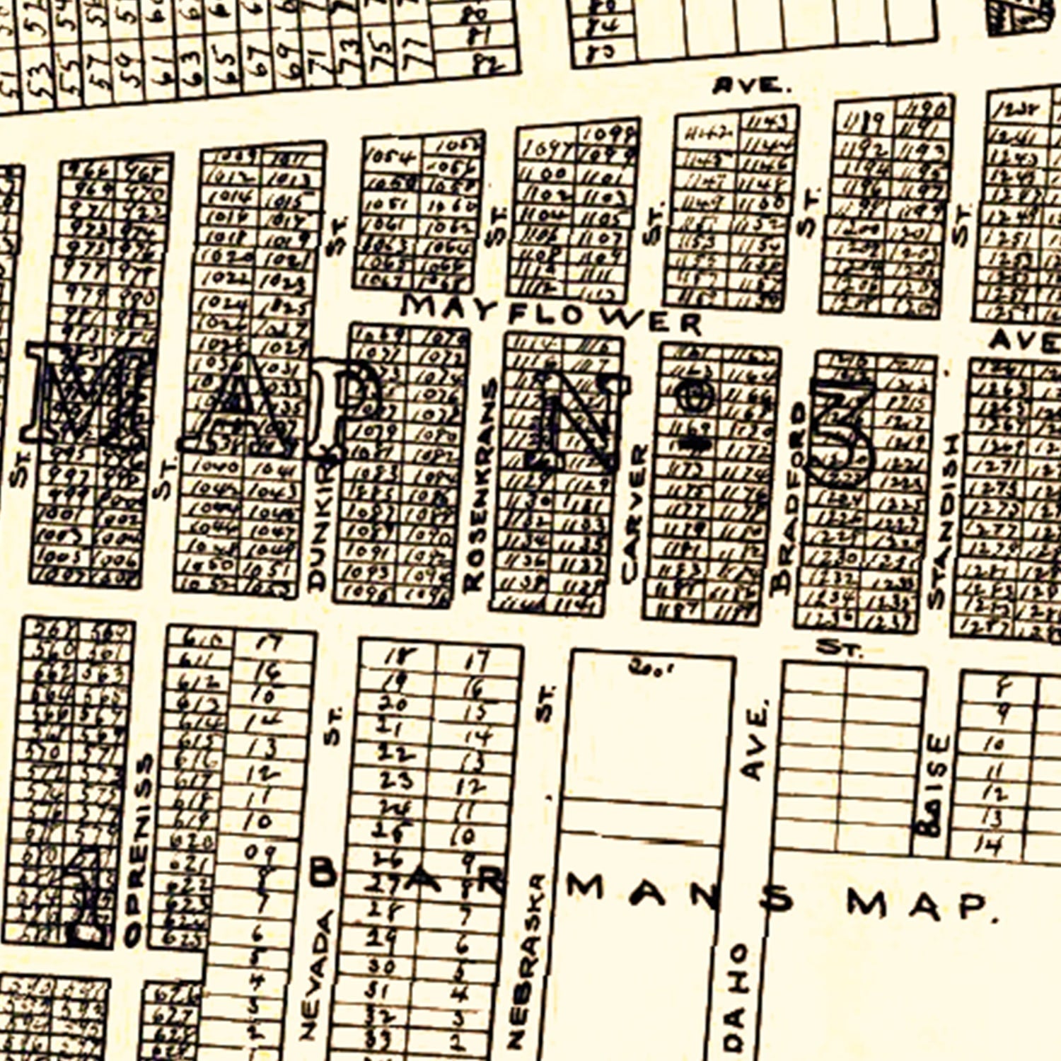 Vintage Map of Bernal Heights, California 1889