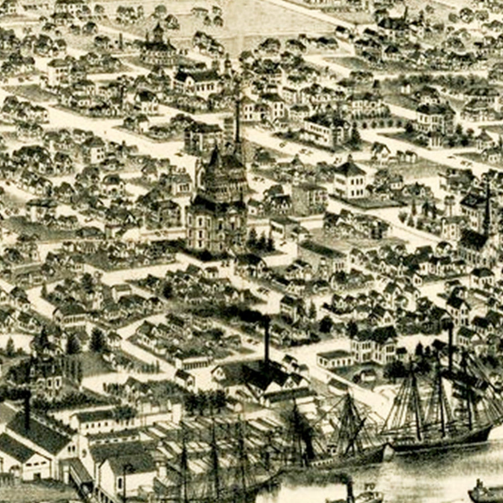 Vintage Map of Eureka, California 1889