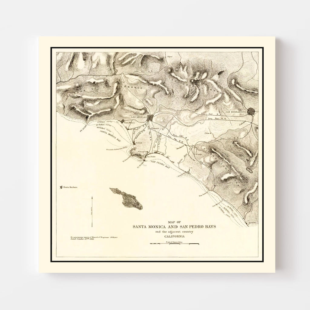 Vintage Map of Santa Monica, California 1892
