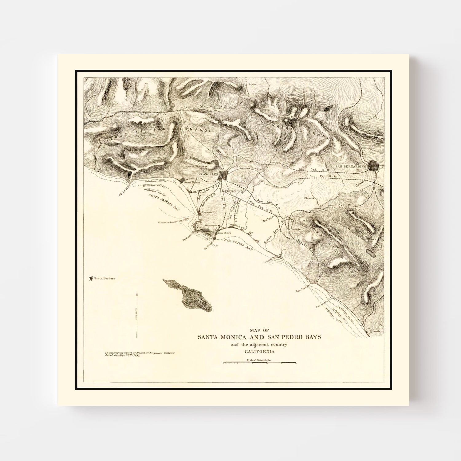 Vintage Map of Santa Monica, California 1892