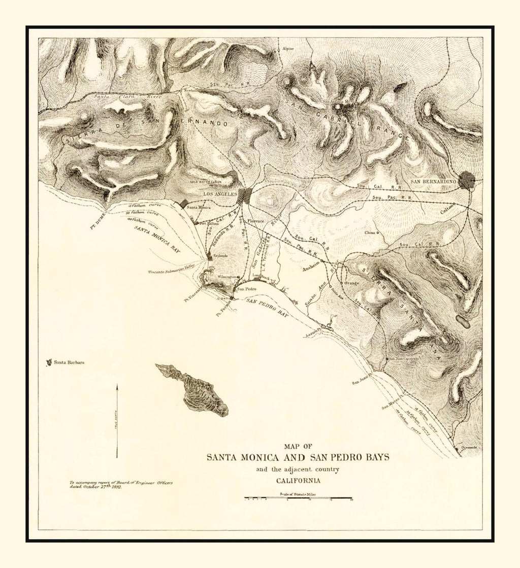 Vintage Map of Santa Monica, California 1892