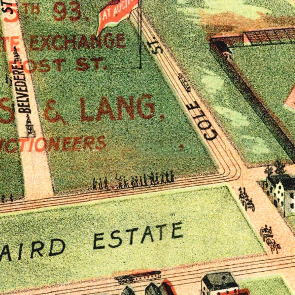 Vintage Map of Haight Ashbury, California 1893