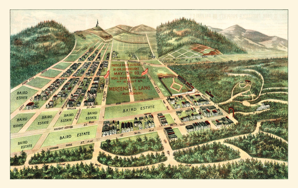 Vintage Map of Haight Ashbury, California 1893