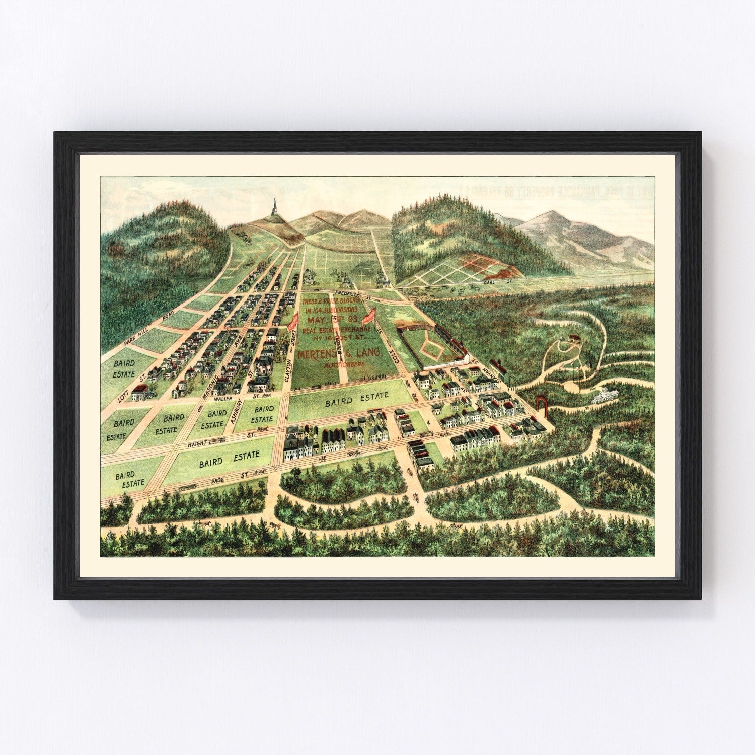 Vintage Map of Haight Ashbury, California 1893