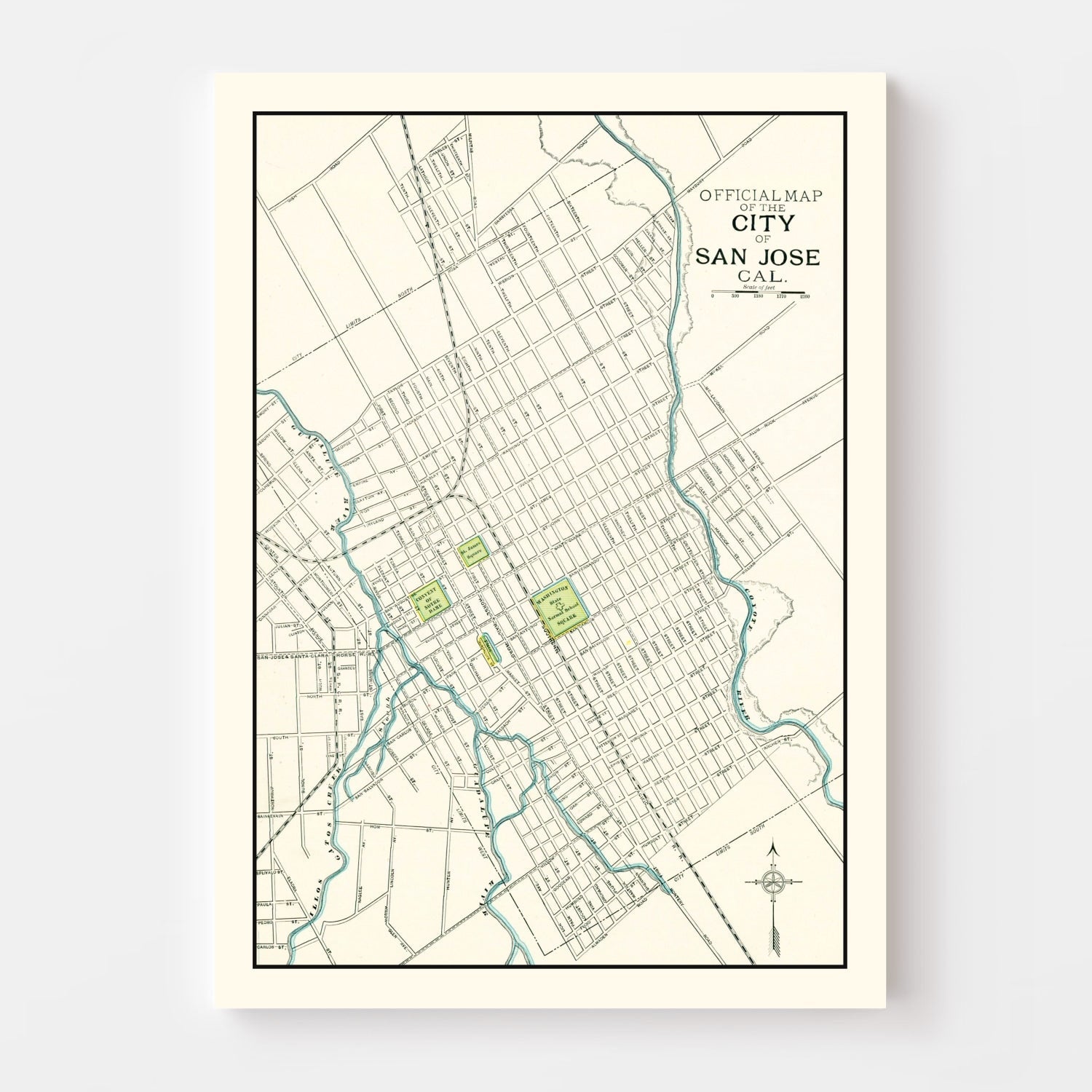 Vintage Map of San Jose, California 1899