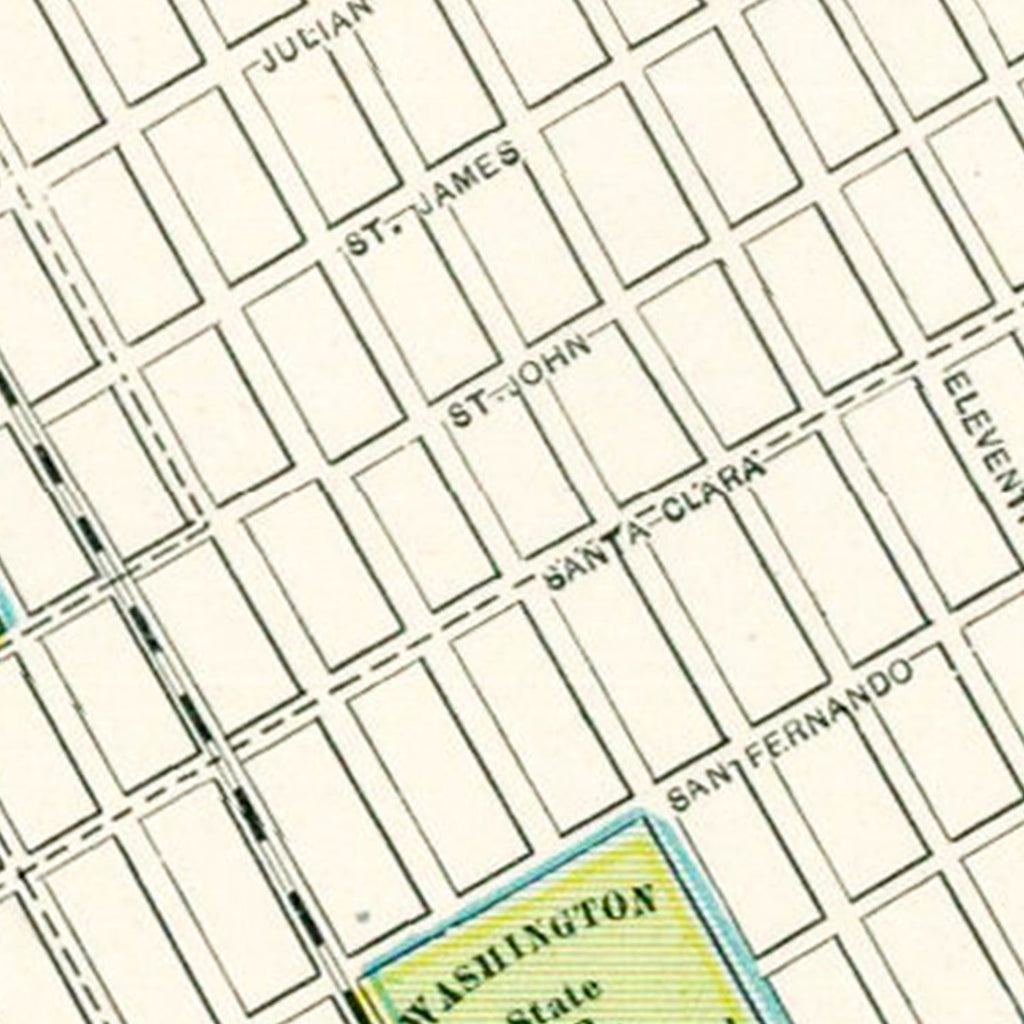 Vintage Map of San Jose, California 1899