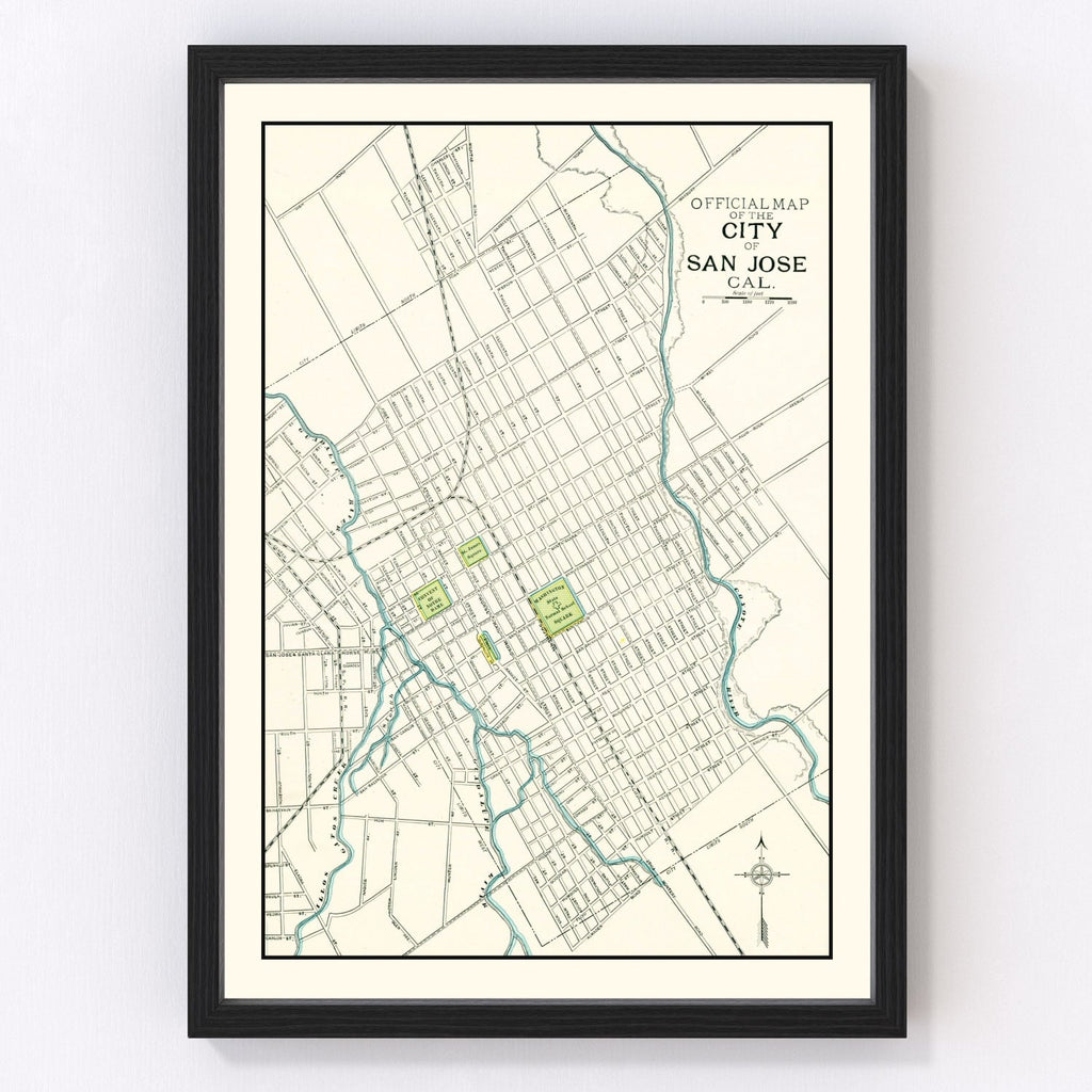 Vintage Map of San Jose, California 1899